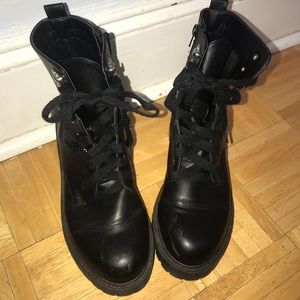 Madden Girl Black Combat Boots